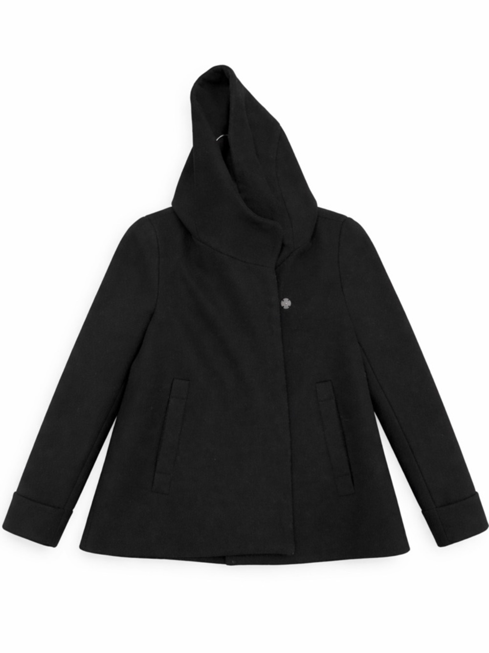 Zara Womens Black Hooded Wool Blend - Picture 2 of 5
